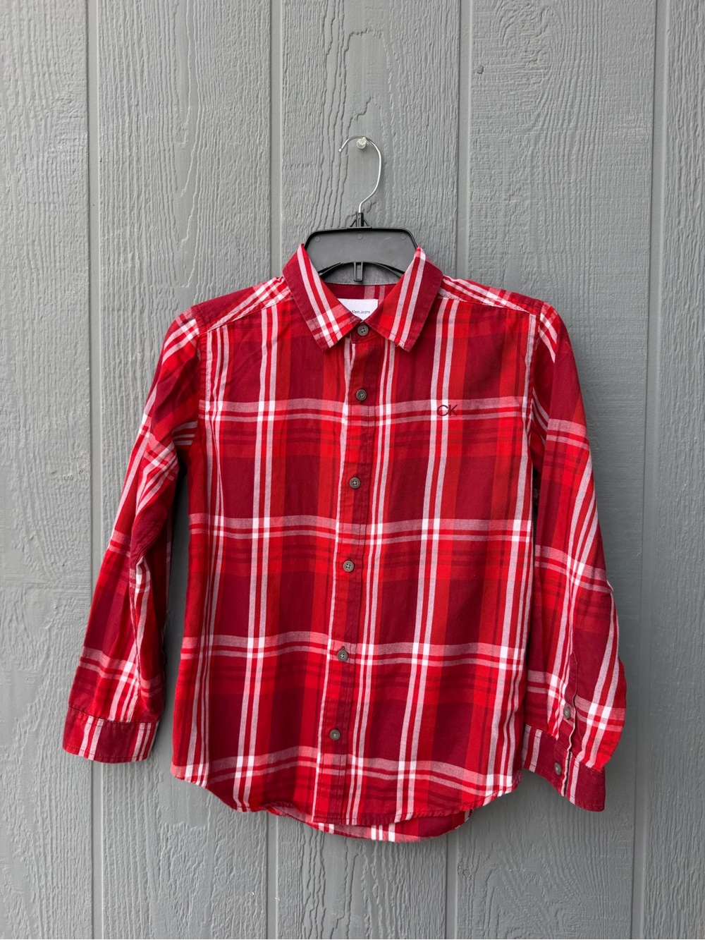 Calvin Klein boy’s button-down shirt long-sleeve